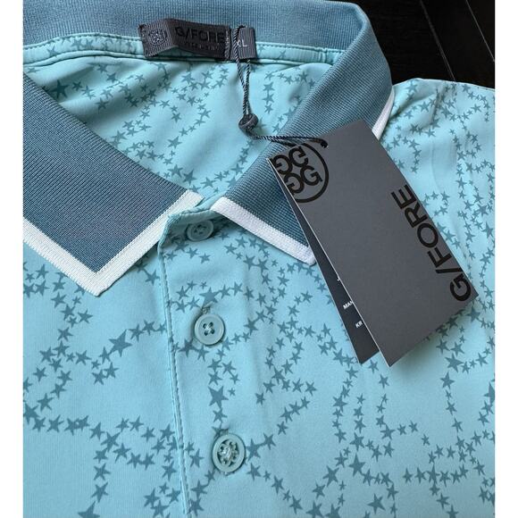 G/FORE Other - G/Fore Mens’s XL Star Dust Tech Racer Polo G4MF23K061D Mint New, Stretch Casual